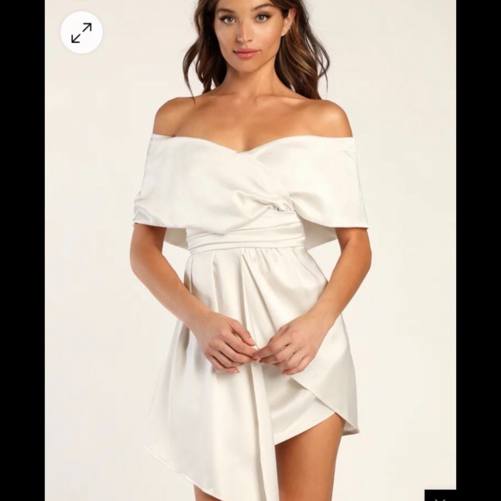 Chic Off-Shoulder Asymmetrical White Dress